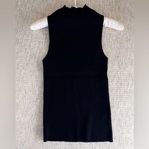 Zara Black Ribbed Sleeveless Top